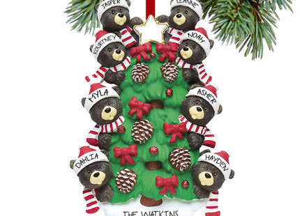holiday personalized black bear tree family 8 christmas ornament – Christmas ornament, holiday tree decoration or gift