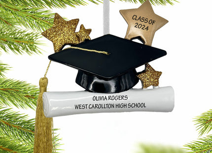 custom personalized graduate hat and tassel christmas ornament – Christmas ornament, holiday tree decoration or gift