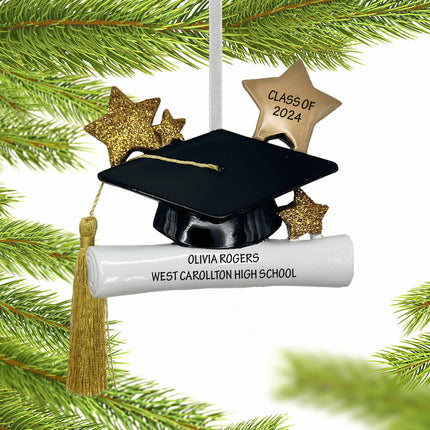custom personalized graduate hat and tassel christmas ornament – Christmas ornament, holiday tree decoration or gift