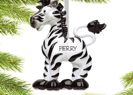 custom personalized zebra christmas ornament – Christmas ornament, holiday tree decoration or gift