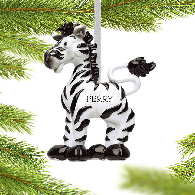 custom personalized zebra christmas ornament – Christmas ornament, holiday tree decoration or gift