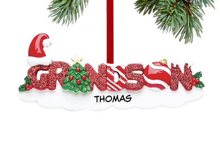 personalized personalized grandson letters christmas ornament – Christmas ornament, holiday tree decoration or gift
