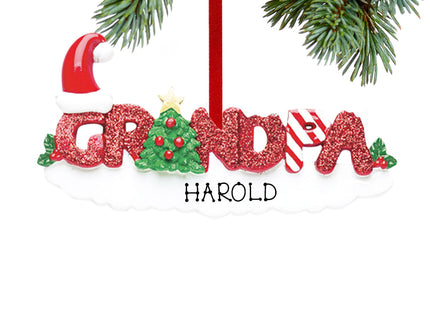 engraved personalized grandpa letters christmas ornament – Christmas ornament, holiday tree decoration or gift