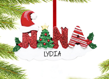 keepsake personalized nana letters christmas ornament – Christmas ornament, holiday tree decoration or gift