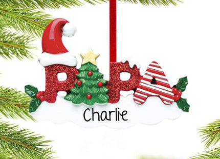 holiday personalized papa letters christmas ornament – Christmas ornament, holiday tree decoration or gift