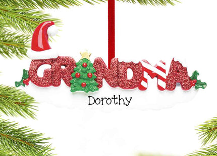 decorative personalized grandma letters christmas ornament – Christmas ornament, holiday tree decoration or gift