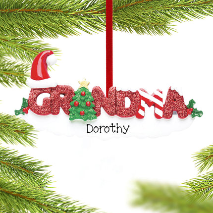 decorative personalized grandma letters christmas ornament – Christmas ornament, holiday tree decoration or gift