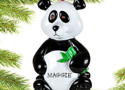 decorative personalized panda bear christmas ornament – Christmas ornament, holiday tree decoration or gift