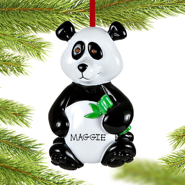decorative personalized panda bear christmas ornament – Christmas ornament, holiday tree decoration or gift