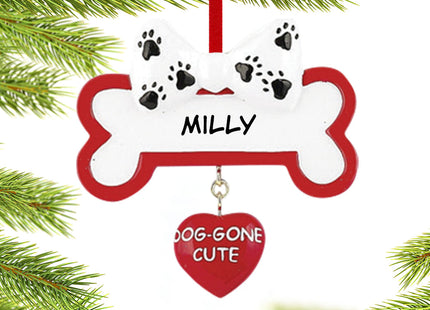 personalized personalized dog-gone cute dog bone christmas ornament – Christmas ornament, holiday tree decoration or gift