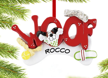 keepsake personalized woof dog letters christmas ornament – Christmas ornament, holiday tree decoration or gift
