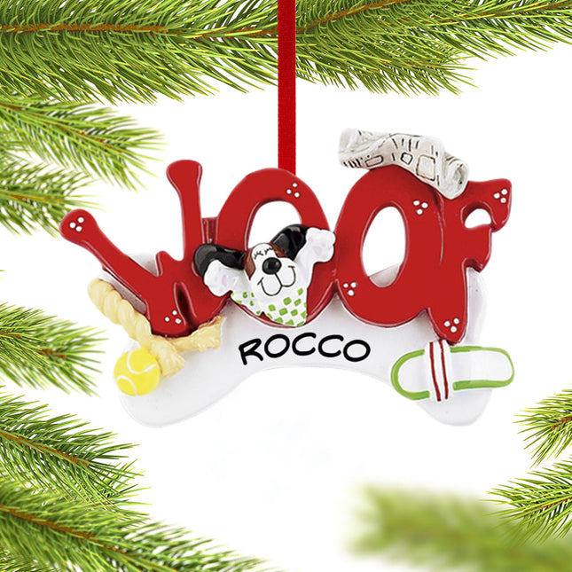 keepsake personalized woof dog letters christmas ornament – Christmas ornament, holiday tree decoration or gift