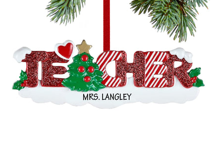 personalized personalized teacher letters christmas ornament – Christmas ornament, holiday tree decoration or gift
