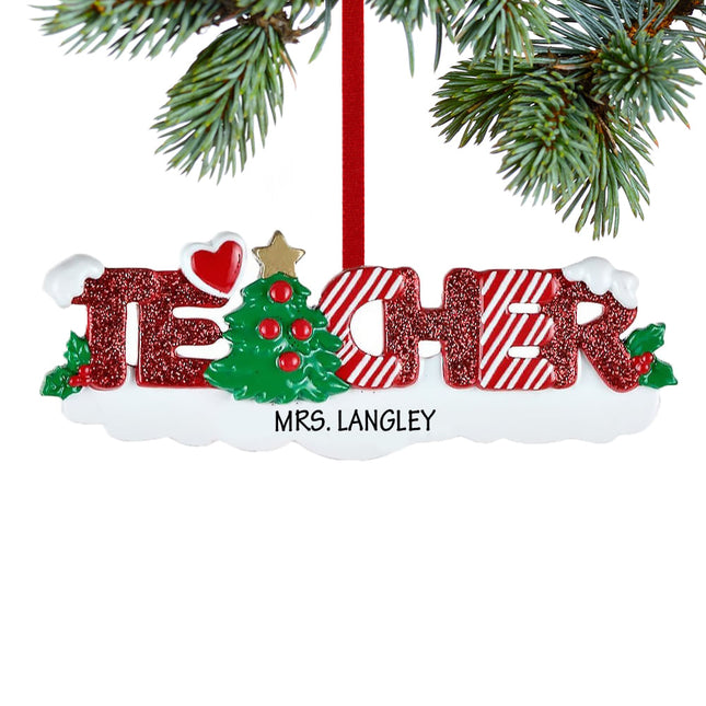 personalized personalized teacher letters christmas ornament – Christmas ornament, holiday tree decoration or gift