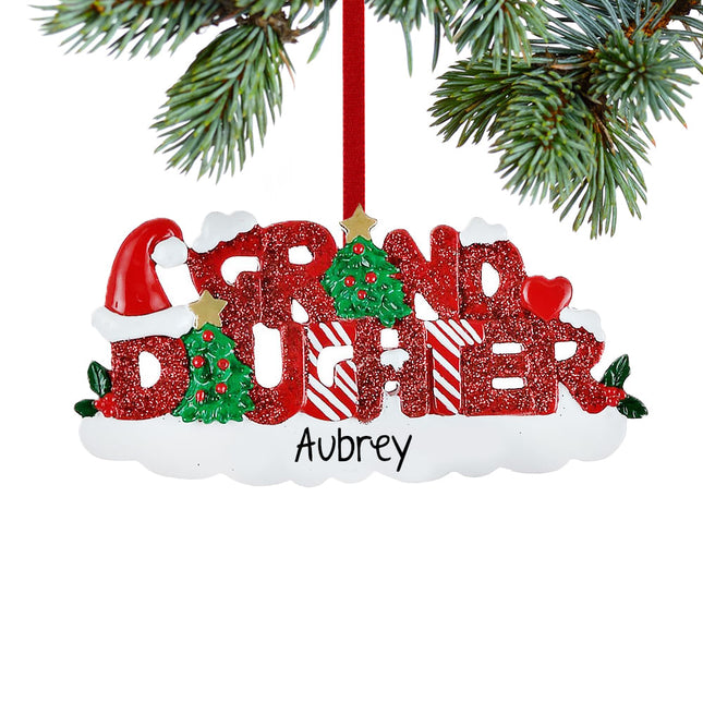 custom personalized granddaughter letters christmas ornament – Christmas ornament, holiday tree decoration or gift