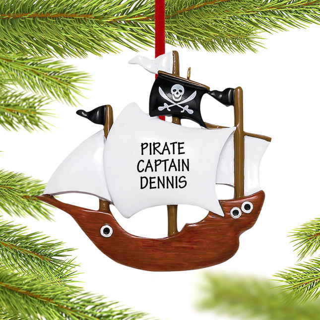 keepsake personalized pirate ship christmas ornament – Christmas ornament, holiday tree decoration or gift