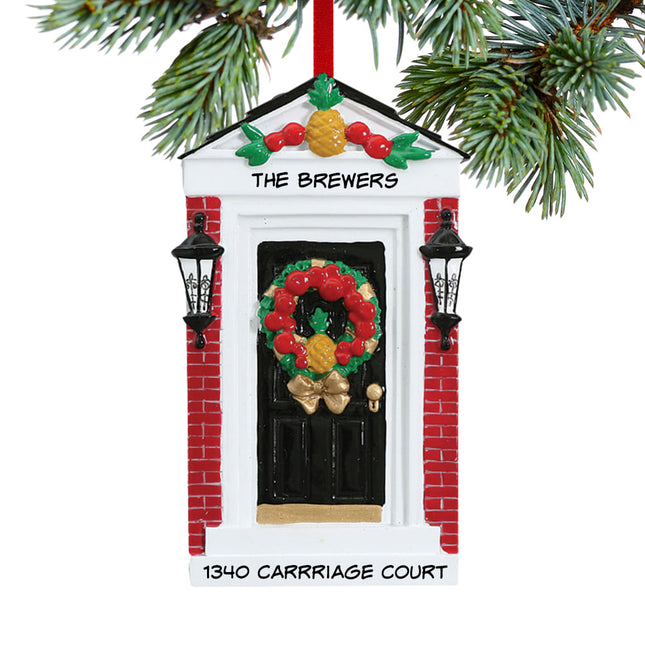 keepsake personalized colonial door with friendship pineapple christmas ornament – Christmas ornament, holiday tree decoratio