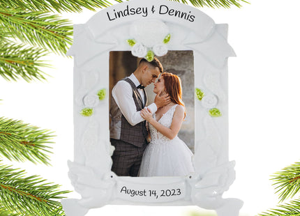 decorative personalized wedding frame ornament christmas ornament – Christmas ornament, holiday tree decoration or gift