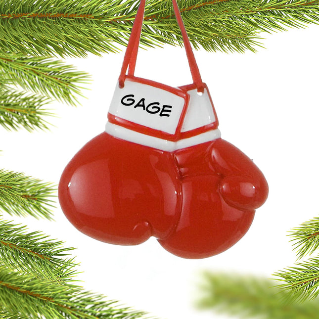 decorative personalized boxing gloves christmas ornament – Christmas ornament, holiday tree decoration or gift