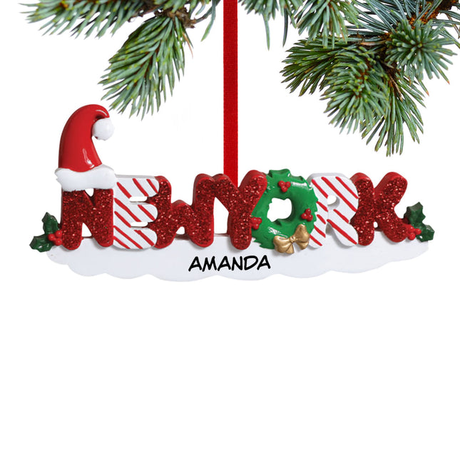 personalized personalized new york letters christmas ornament – Christmas ornament, holiday tree decoration or gift