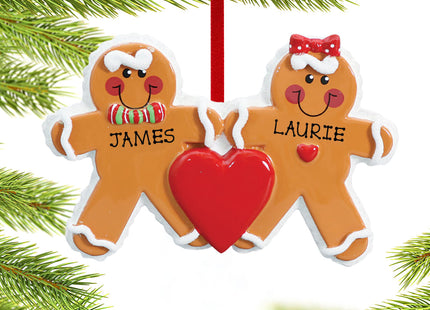 decorative personalized gingerbread family 2 christmas ornament – Christmas ornament, holiday tree decoration or gift