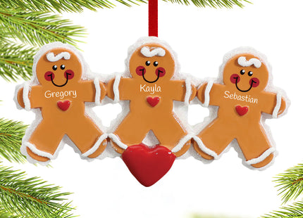 personalized personalized gingerbread family 3 christmas ornament – Christmas ornament, holiday tree decoration or gift