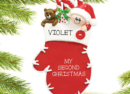 holiday personalized mitten child christmas ornament – Christmas ornament, holiday tree decoration or gift