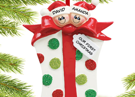 holiday personalized present 2 christmas ornament – Christmas ornament, holiday tree decoration or gift