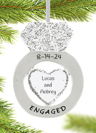 Diamond Engagement Ring Ornament  by RUDOLPH AND ME Ornament