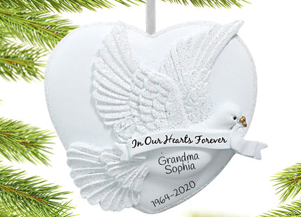 engraved personalized in our hearts forever christmas ornament – Christmas ornament, holiday tree decoration or gift