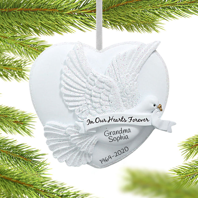 engraved personalized in our hearts forever christmas ornament – Christmas ornament, holiday tree decoration or gift