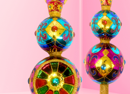 Ruby Sparkling Gem Finial Tree Topper