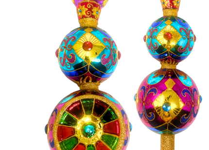 Ruby Sparkling Gem Finial Tree Topper