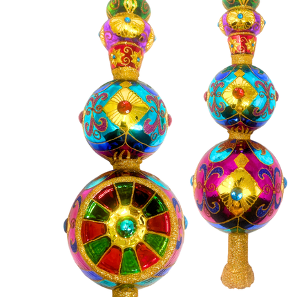 Ruby Sparkling Gem Finial Tree Topper
