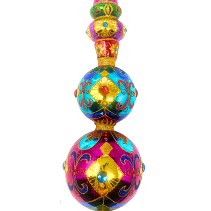 Ruby Sparkling Gem Finial Tree Topper