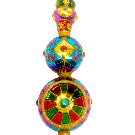 Ruby Sparkling Gem Finial Tree Topper