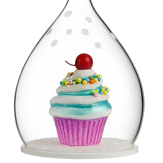 Mini Cupcake in Dome Glass Ornament