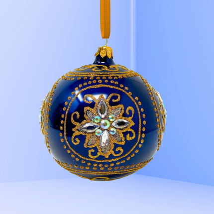 Sapphire Medici Polish Glass Bauble