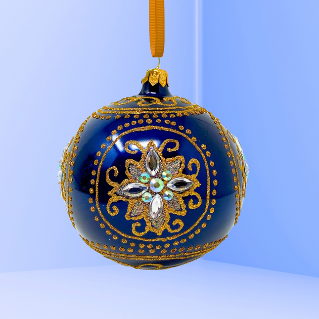 Sapphire Medici Polish Glass Bauble