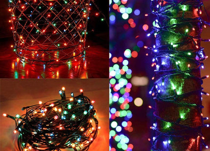 100 LED Green Wire String Light with connector - Multicolor