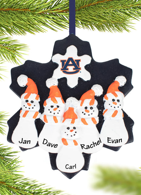 Auburn Snowman Family Ornament  by SEASONS DESIGNS Ornament