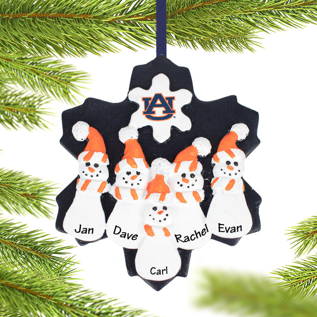 Auburn Snowman Family Ornament