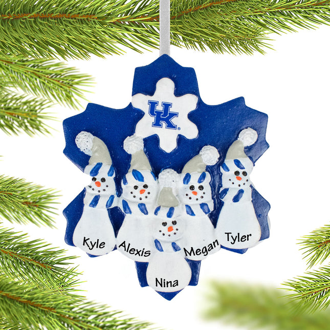 Kentucky Snowman Family of 5 Ornament