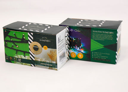 100 LED Green Wire String Light with connector - Multicolor