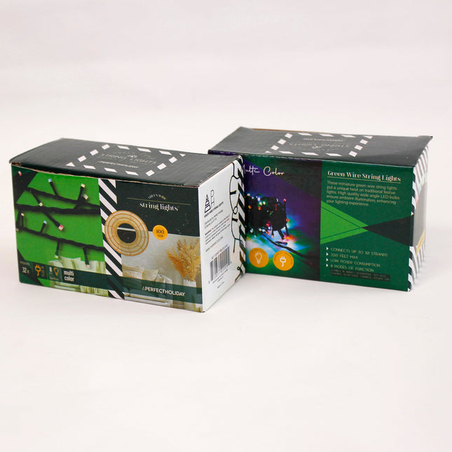 100 LED Green Wire String Light with Connector Waterproof - Multicolor