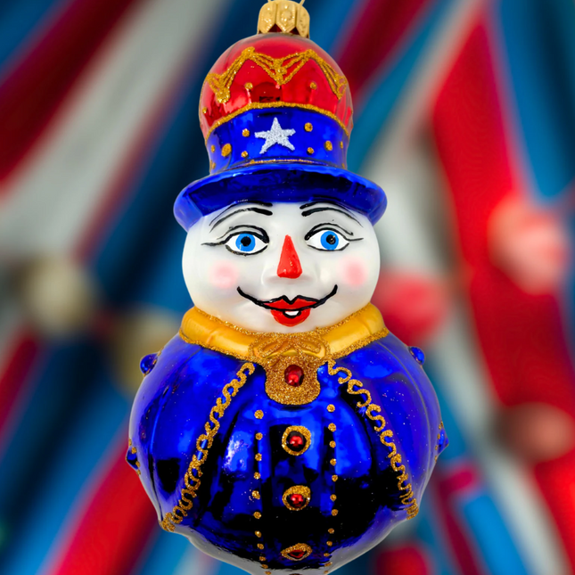 Sheriff Snowman Glass Ornament