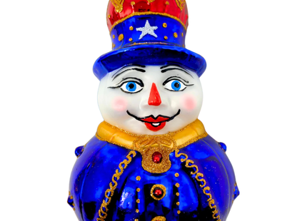 Sheriff Snowman Glass Ornament