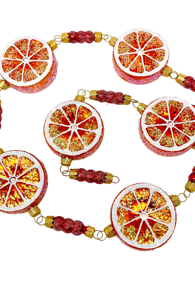 Sicilian Orange Slices Glass Tree Garland