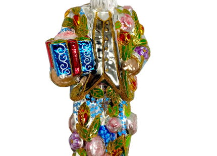 Silver Lining Santa Polish Glass Ornament