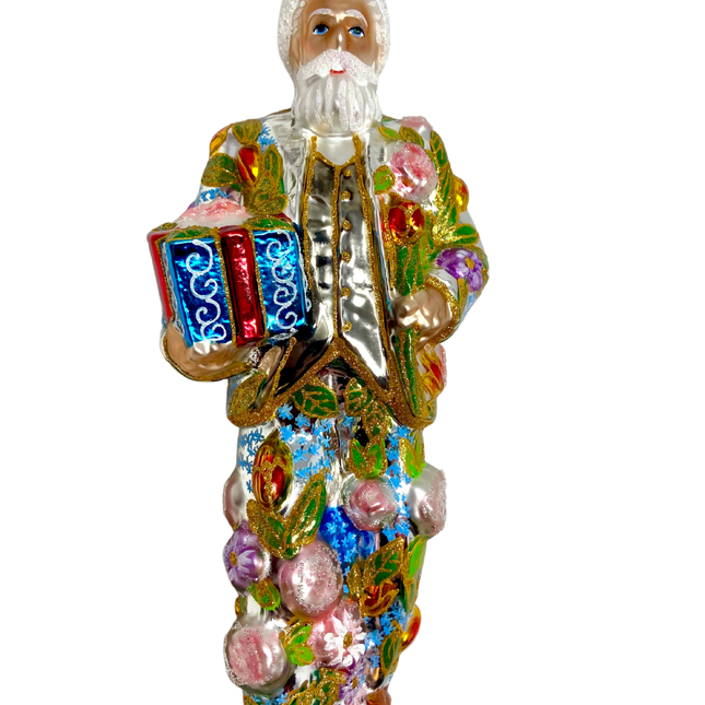 Silver Lining Santa Polish Glass Ornament